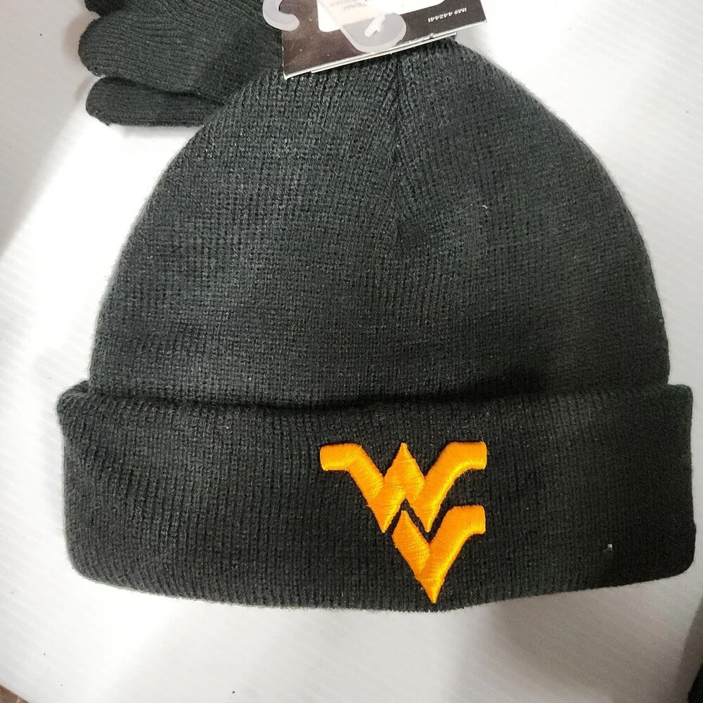 Nike W Virginia Tech Hokies Toddler Beanie Mittens 2/4T Acrylic Black Orange 144